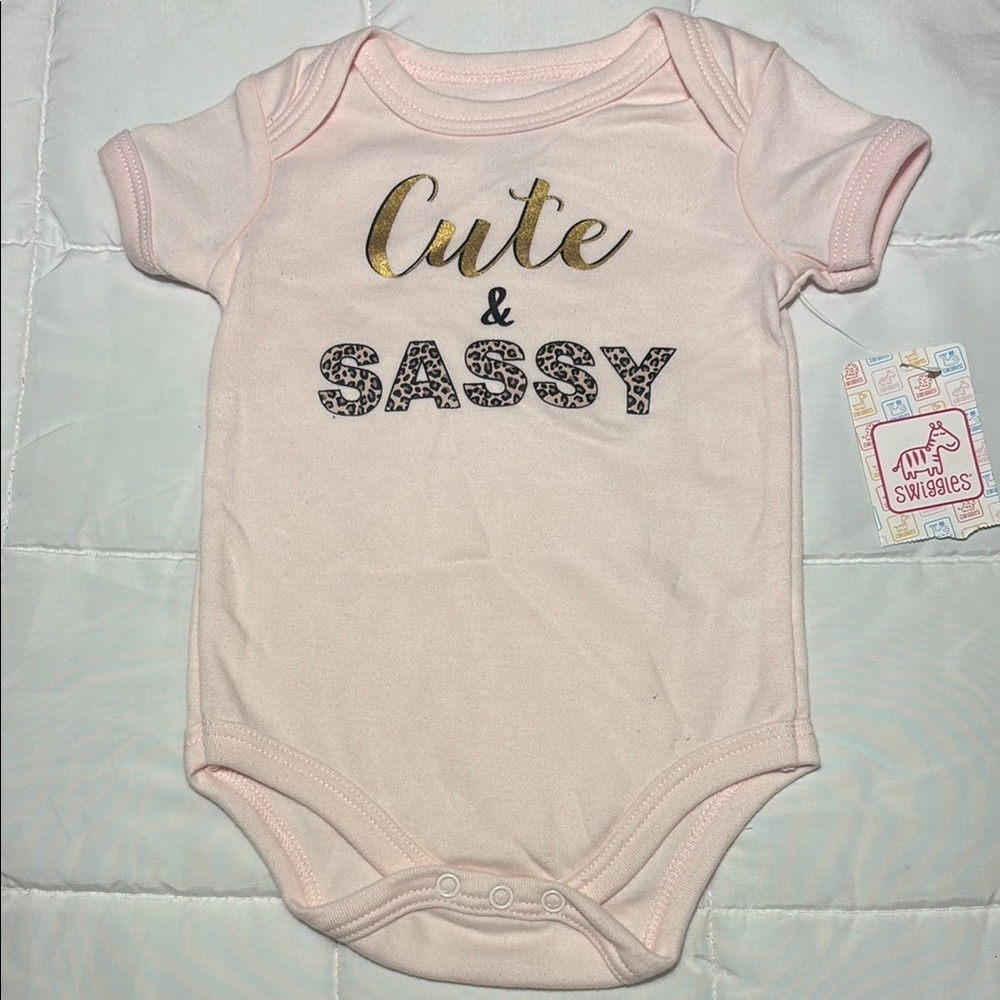 Swiggles Pink 'Cute & Sassy' Baby Onesie